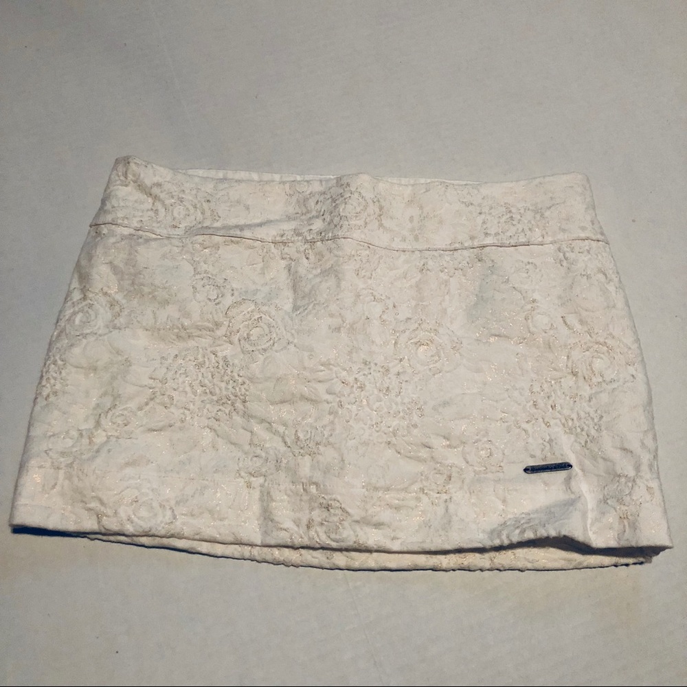 White mini skirt